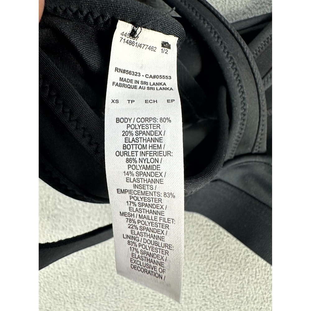 Nike Sports Bra XS Black Compression Swoosh Logo Stretch Cross Back Yoga Gym - Picture 7 of 7